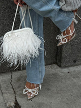 Clear Pearl Double Bow Pointy Stiletto Pumps With Ankle Buckle Strap